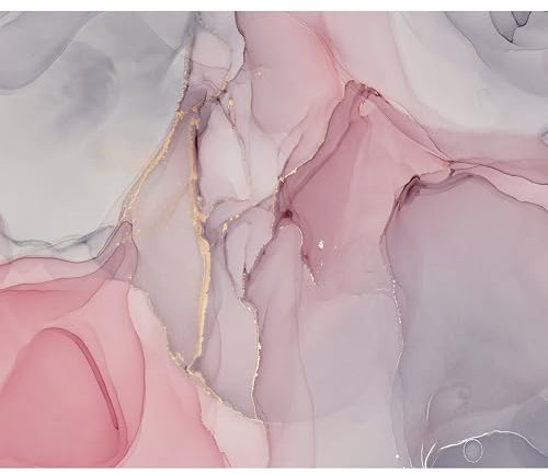 murando Fototapete Premium-Vlies Steinwand 400x280cm Foto Tapete Wohnzimmer Vliestapete XXL Motivtapeten Bildtapete 3d Effekt Wand Dekoration Marmor Marmoroptik Abstract Grau-Rosa a-B-10085-a-a
