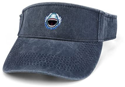 Shark Jaws Attack Leaky Top Denim Baseball Cap Verstellbare Sonnenblende Hüte, Dunkelmarineblau, One size
