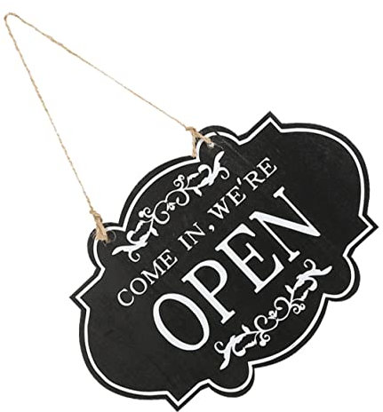 OUNONA Signe Ouvert Fermé Double Face Bois Pour Bar Et Boutique Panneau Décoratif Pratique Pour Indiquer État Ouverture Des Magasins