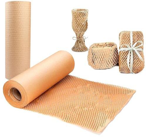 Honeycomb Packing Paper, 12in x 100ft Bubble Cushioning Wrap Paper for Moving Shipping Glassware