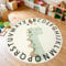 Tapis Design Kinderteppich Teppich Kinderzimmer Rund Kurzflor, rutschfest Waschbare Spielmatte für Jungen Mädchen Mit Tierbild, Grösse: 160 cm Rund, Farbe: Beige