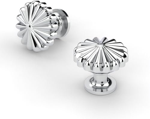 Asidrama Küchenschrankknäufe aus poliertem Chrom, für Kommoden, Schubladen, Schränke, Hardware, Zink-Knäufe für Kommoden, Schubladen, 10 Stück