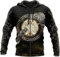 TAYGUM Wikinger-Hoodie 3D-Druck Nordische Mythologie Odin Krähe/Der Hammer Von Thor Hoodie Frühling Herbst Pullover Für Herren Und Damen Party Cosplay Kostüm(Krähe Zipper,XL)