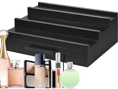 Fukamou Parfümhalter-Organizer, Parfüm-Organizer Für Männer, Duftorganisator Dreischichtiger Parfümhalter, Parfümständer, Parfümständer -Aus , Schwarzer Parfüm-Organizer Mit Schubladen Für Uhren,