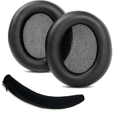 HTINDUSTRY Ohrpolster und Kopfbügel Ersatz Kompatibel mit Anker Soundcore Life Q30 / Q35 Bluetooth Kopfhörern Ohrpolster mit weicherem Proteinleder/Memory-Schaum