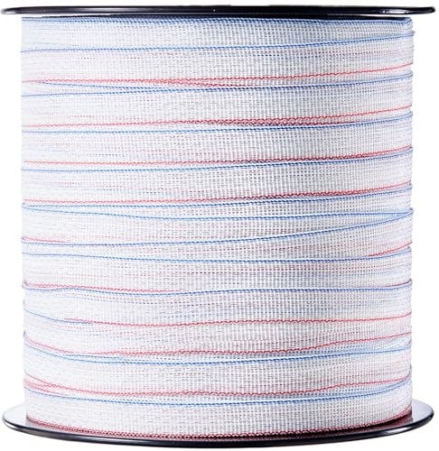 VEVOR Nastro per Recinzione Elettrica, 500 m Filo Polietilene Portatile 19 mm Larghezza 6 Fili in Acciaio Inox con Conduttività e Resistenza alla Ruggine, Linea Corda Recinzione per Cavalli, Bestiame