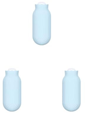 Lot de 3 bouillotte chauffante au micro-ondes avec housse en tricot pour femmes et enfants Bleu ciel Taille L