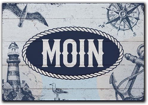 LANOLU Kühlschrankmagnete lustig- Moin - lustige Magnete mit Sprüchen und witzigen Motiven 8x5,5cm