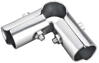 Stainless Steel Pipe Connector Structural Tube End Rails Clamp Metal Corner Fitting for Lean Tube Turnover Cart(Silver Right Angle 4-Way)