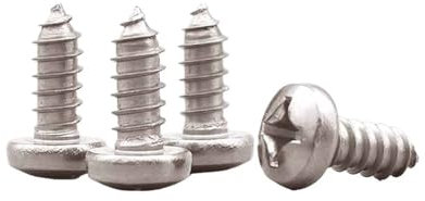 Cilky Metallschrauben 5 Stück M3 M4 M5 M6 Metrisches Gewinde 304 Edelstahl Kreuzschlitz Pan Rundkopf selbstschneidende Holzschraube Länge 10-30mm(10mm,M5)