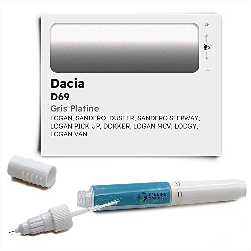 Genuine Colors Stylo de Retouche GRIS PLATINE D69 pour Dacia LOGAN SANDERO DUSTER STEPWAY PICK UP DOKKER MCV LODGY VAN