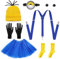 Orizizhic 7 PCS Karneval Kostüm Cosplay for Erwachsener and Kinder，Enthalten Goggles Hut Handschuhe Socken Knopf Röcke, Party Karneval Film Kostüm Halloween für Damen Herren