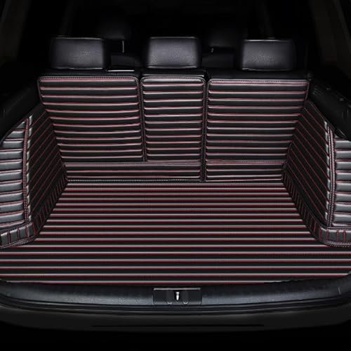 WSYLJX Cobertura Completa Alfombrillas de Maletero de Coche para Audi Q5 2013 2014 2015 2016, Maleteros Bandeja Trasero Alfombra Protectora Accesorios,Black Red