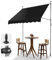 LEADZM Klemmmarkise 200 cm Breit,Balkon Markise Klein ohne Bohren,Wasserdicht,Sonnenschutz,UV-beständig,Höhenverstellbar mit Handkurbel,für Terrasse,Balkon,Mietshaus,Garten,Laden,Schwarz