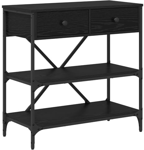 vidaXL Beistelltisch Schwarze Eiche 75X34.5X75 cm Langlebiges Holz mit glatter Oberfläche Ideal für Wohnzimmer und Schlafzimmer Stauraum Moderner Holzseitentisch Kompakt Stylisch