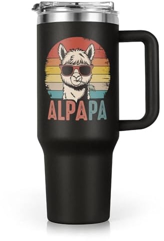 Juratar Lustiges Papa Geschenk Vatertag– 40OZ Thermobecher mit Alpaka Motiv, ALPAPA Vater Geschenke, Papa Geschenk Geburtstag, Vatertag, oder Weihnachten, Becher mit Spruch für Männer