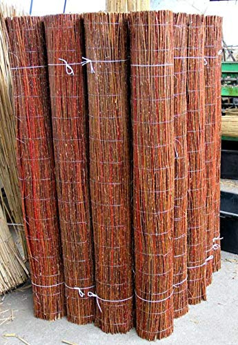 Lorek Weidenmatte natürlicher Sichtschutz Zaun Sichtschutzmatte Premium in 22 Größen (100 x 400 cm) · Weidenzaunmatte für Garten und Terrasse Balkon Sichtschutz Weidenzaun