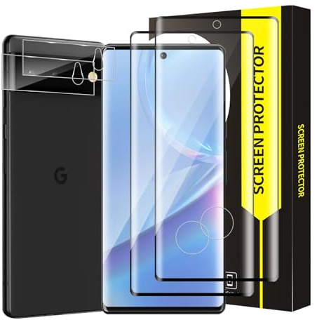 Cable Leader 2+2 Stück Schutzfolie für Panzerglas für Google Pixel 6 Pro 5G, 3D-Volle Bedeckung Fingerabdruck-ID 9H Härte Frei von Kratzern HD-Klar Kristallklar Pixel 6 Pro 5G Displayschutzfolie