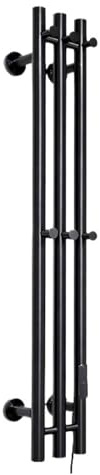POAHNCU Asciugamano Scaldasalviette Elettrico riscaldato a Parete Scaldabagno Asciugacapelli Riscaldatore 3 Barre Timer Touch Control WiFi per Il Salone Spa Domestico(Black-Round-A)