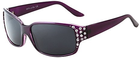 HZ Series Diamante - Women's Premium Polarised Sunglasses by Hornz - Deep Lavender Frame - Dark Smoke Lens, Medium Fit