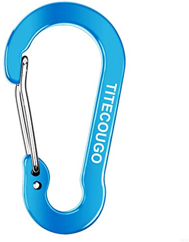 Carabiner Keychain,Aluminum D-ring Locking Carabine D-Shape Lock Snap Backpack Water Bottle Keychain Climbing Gear Accessories EDC Camping Tent Multi Function Tool Multiple Colors Blue 4 Pack