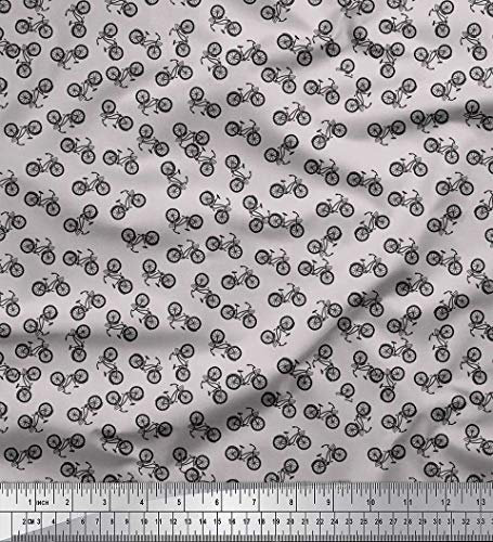 Soimoi Grau Baumwolle Batist Stoff Fahrrad Transport Dekor Stoff gedruckt 1 Meter 42 Zoll breit