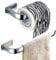 Flybath 2pc Bathroom Accessories Set - Towel Ring and Toilet Roll Holder Brass Wall Mounted, Polished Chrome