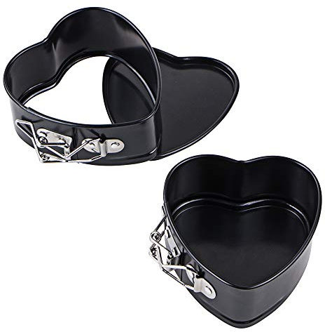 Webake Springform Pan 4 inch Heart Shape Mini Cheesecake Pan Set of 2, Cake Pan Heart Baking Pan Accessories of Instapot Pressure Cooker Air Fryer