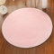 Insun Tapis Shaggy Monochrome Tapis à Poils Moelleux Pile Rond Tapis en Polyester pour Le Salon la Chambre Rose 100cm Diamètre