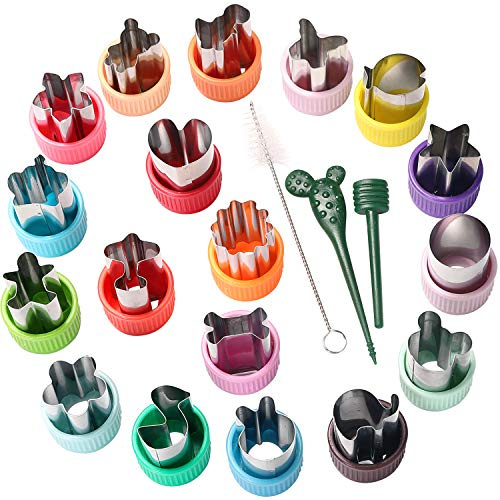 laxizar 18 pcs Cookie Cutters Fruit Cutter Vegetable Cookie Stamps Mold