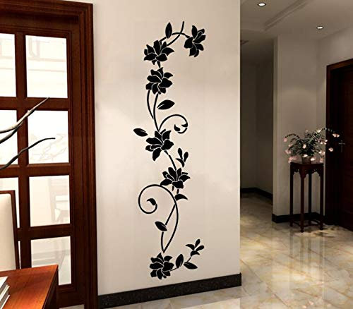 COVPAW® Wandtattoo Wandaufkleber XXL Blumen Ranke Rose Wandsticker Wandbild Bilder Wohnzimmer Schlafzimmer Deco