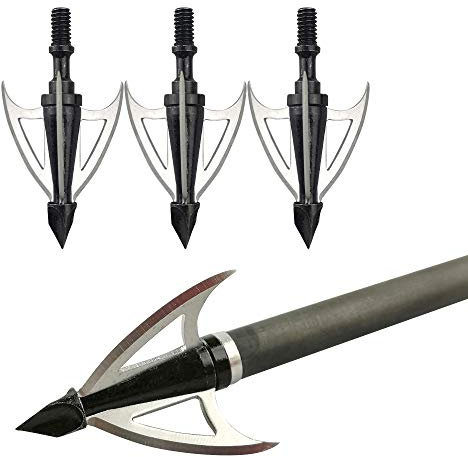 MILAEM 6/12 Stück Bogenschießen Jagdspitzen 100Grain Steel Pfeilspitzen Jagdpfeil Tipps für Compoundbogen Armbrust Jagd (12x Pfeilspitzen)