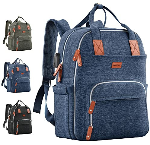 BEARTOP Großer Wickeltaschen-Rucksack inklusive Wickelunterlage - Mit Stauraum & Taschen - Nass- & Isolierfach