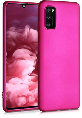 kwmobile Case kompatibel mit Samsung Galaxy A41 Hülle - Schutzhülle aus Silikon metallisch schimmernd - Handyhülle Metallic Pink