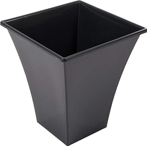Rammento 31.5cm Tall Flared Square Plastic Planter, Black | 24L Weather Resistant Large Outdoor Planter, Indoor Plant Pot | Patio Pot, Houseplant Pot