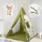 PaLulli® Tipi Zelt für Kinder aus 100% Baumwolle mit Kuschelmatte, Anti-Kollaps-System [Stabil], Camping-Hängelampe & 2 Dekokissen, Tippi Kinderzelt Teepee Spielzelt