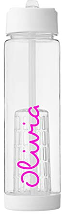 REEFBOTTLES Bouteille d'eau personnalisée inspirée de l'île de fitness avec nom personnalisé Couleurs école Cadeau de sport