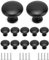 QWORK® 12 Stück 30 mm Türknauf Möbelknöpfe Schwarz, Knauf für Schrank Schubladen Kommode, Schrauben Enthalten