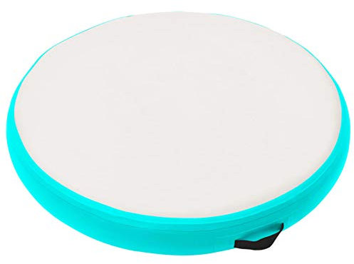 Norheim Aufblasbares Gymnastik-Kissen mit Pumpe Gymnastikmatte Airtrack Matten Tumbling Matte Air Trek Matte Turnmatte Fitness-Kissen Rutschfest Und Wasserdicht 100x100x20 cm PVC Grün