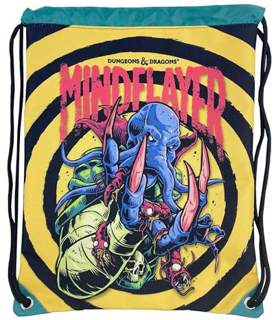 Dragons and Dungeons- Junior Sack Rucksack, schwarzes leichtes Design, verstellbare Griffe, mehrfarbig, Rucksack, offizielles Produkt (CyP Brands)