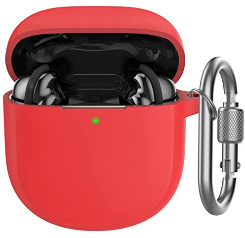 AHASTYLE Silikon Hülle für Bose QuietComfort Ultra & Bose QuietComfort Earbuds II Case und Schutzhülle Kompatibel mit Bose QuietComfort Ultra und Bose QuietComfort Earbuds II (Rot)