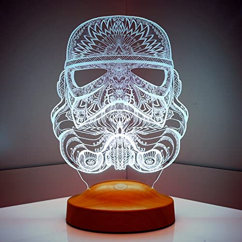 Stormtrooper Star Wars Lampe Personalisierte Geschenke mit Gravur 3D Led Lampe Wunschtext Schlummerlicht Farbwechsel Dekor Lampe