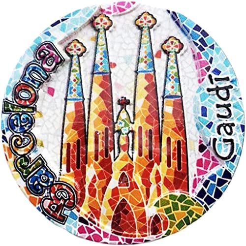 Barcelona Spain Mosaic Barcelona Magnet Fridge Refrigerator Magnet Decoration Sticker Souvenir Resin Crafts Kitchen Whiteboard
