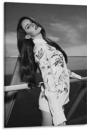 NANXIANG Lana Del Rey Poster American Female Singer Black And White Art Poster 1 Home Decor Poster Wandkunst H