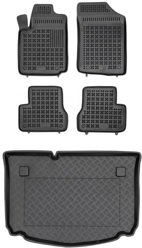 MOTOS Juego de alfombrillas de goma para coche y alfombrilla de PE para maletero adecuado para Citroen C3 I 2002-2009 Mejora la comodidad de tus viajes con la alfombrilla antideslizante para coche - a