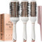 Lily England Runde Haarbürste Set, 4 Stück Professional Blow Dry Kit mit 3 runden Bürsten und Kamm für Styling, Beauty Geschenke Sets für Frauen