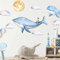 WANDKIND Wald Reiter V208 Wandtattoo Kinderzimmer | handgezeichnet | AUFKLEBER Kindergarten | Wandsticker Babyzimmer, Kinderzimmer Wal, Mond, Wolken (100 x 100 cm)
