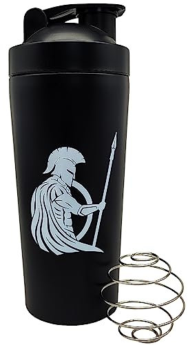 JAW REX Ancient Warriors Protein Steel Shaker | (750ml) (Black Spartan)