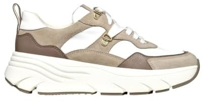 Geox Women's D Diamanta E Sneaker, Arena Blanca, 38 EU