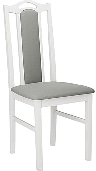 Mirjan24 Esszimmerstuhl Bednir IX, Wohnzimmerstuhl, B:43 x H:97 x T:48 cm, Rahmen aus Buchenholz, Sessel, Stuhl für Arbeitszimmer, Esszimmer, Küchenstuhl Holz (Weiß/Hygge 91)